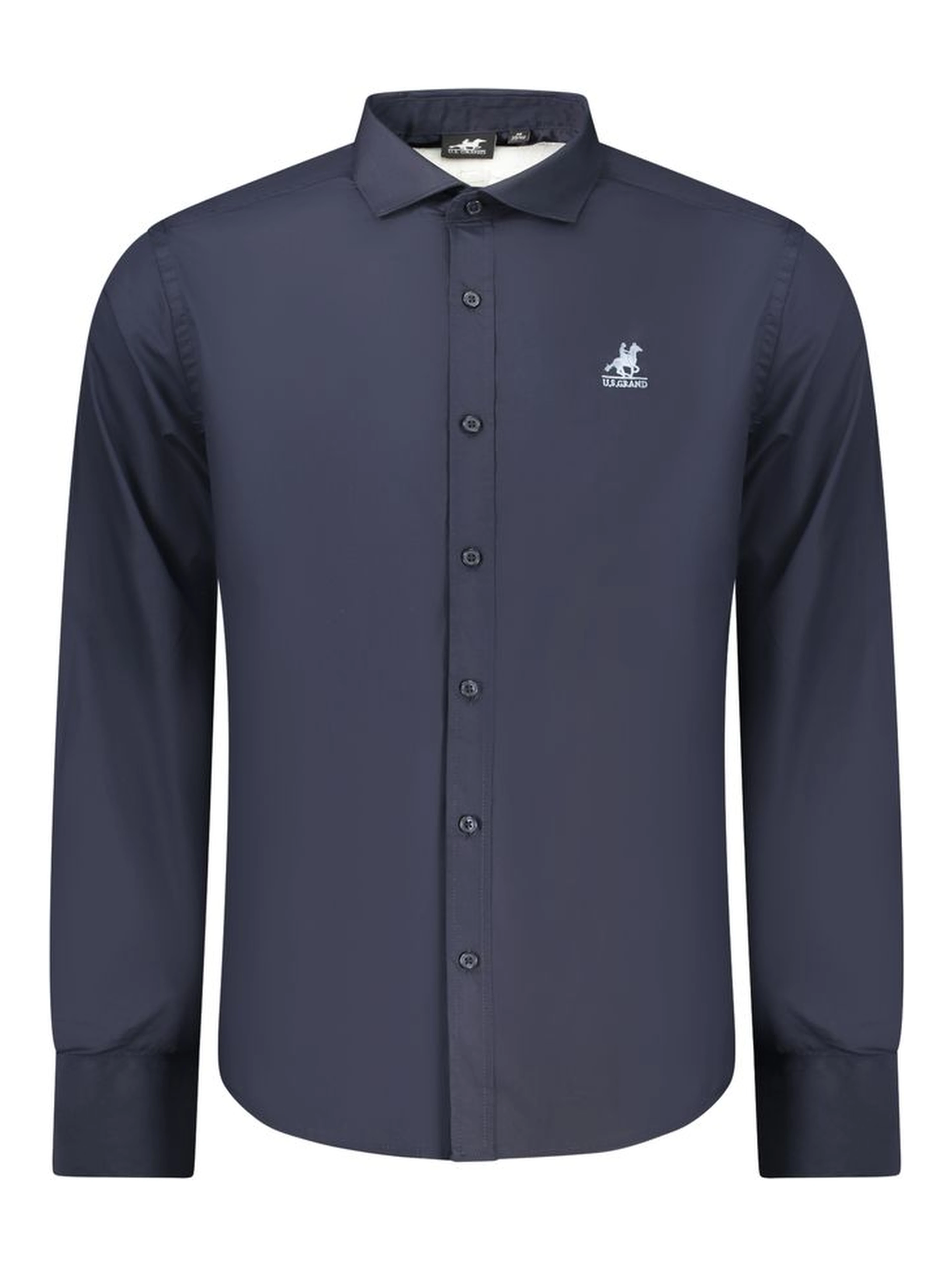 Blue Cotton Men Shirt