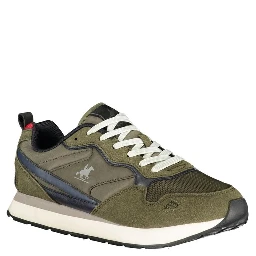 Green Polyester Athletic Sneakers
