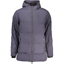 Blu Polyester Men's Jacket