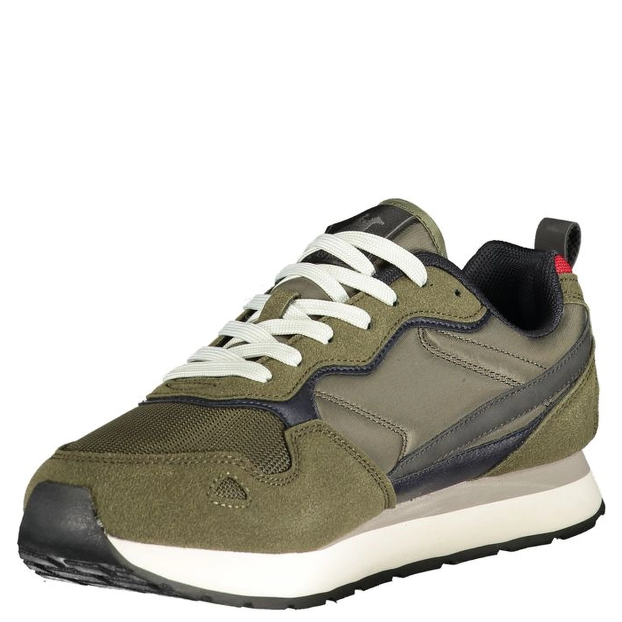 Green Polyester Athletic Sneakers