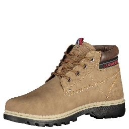 Brown Polyester Ankle Boots