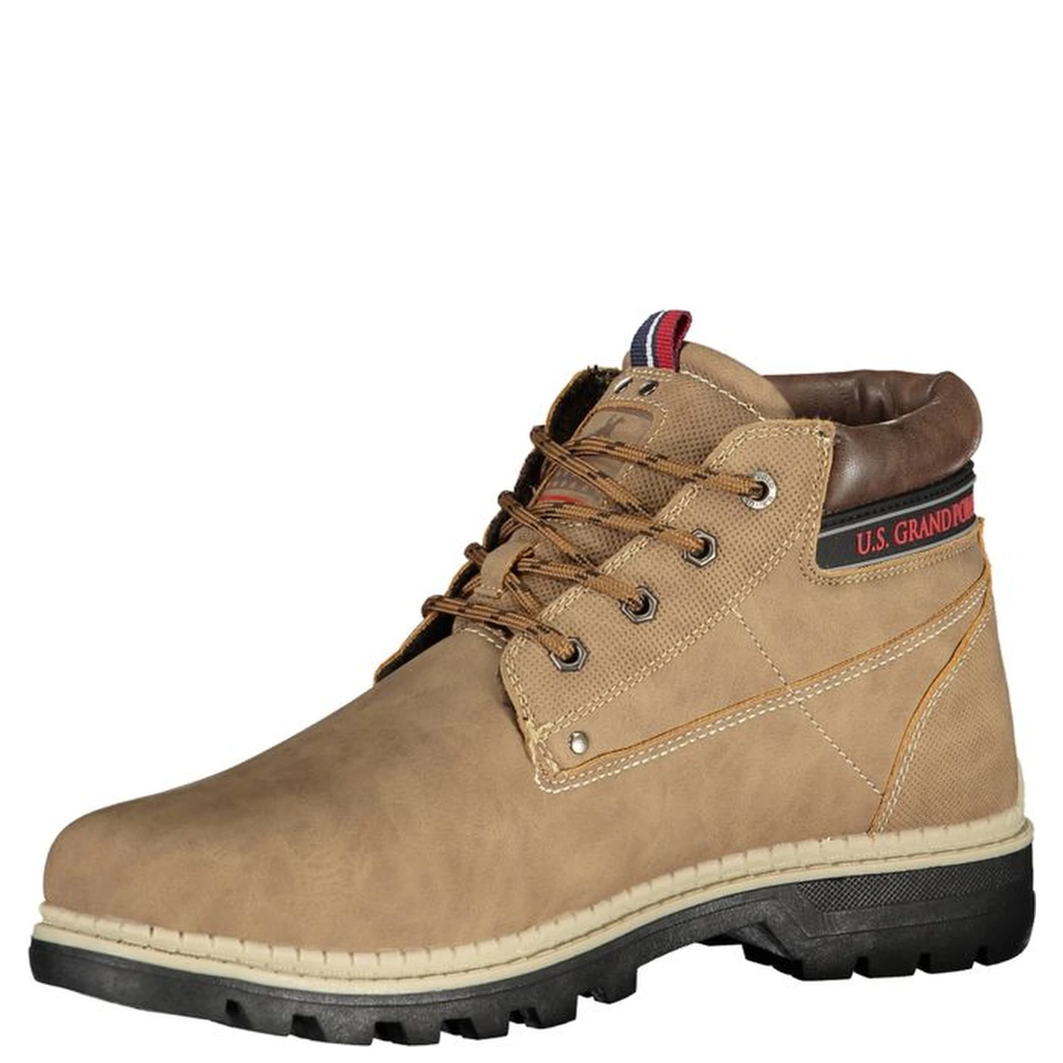 Brown Polyester Ankle Boots