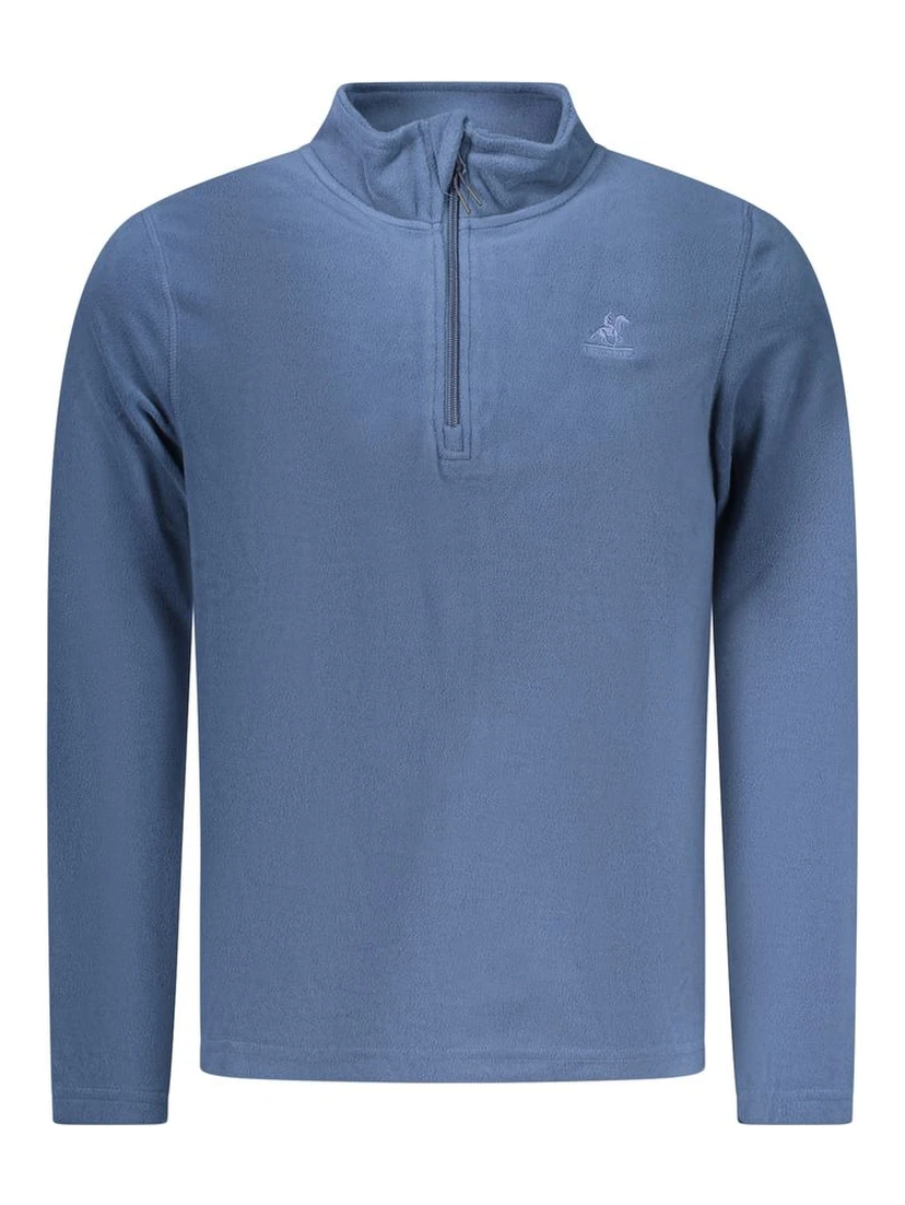 Blue Polyester Men Sweatshirt