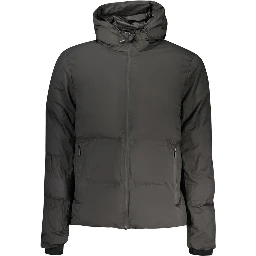 Black Polyester Men's Jacket
