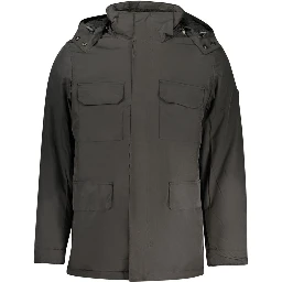 Black Polyester Mens Jacket