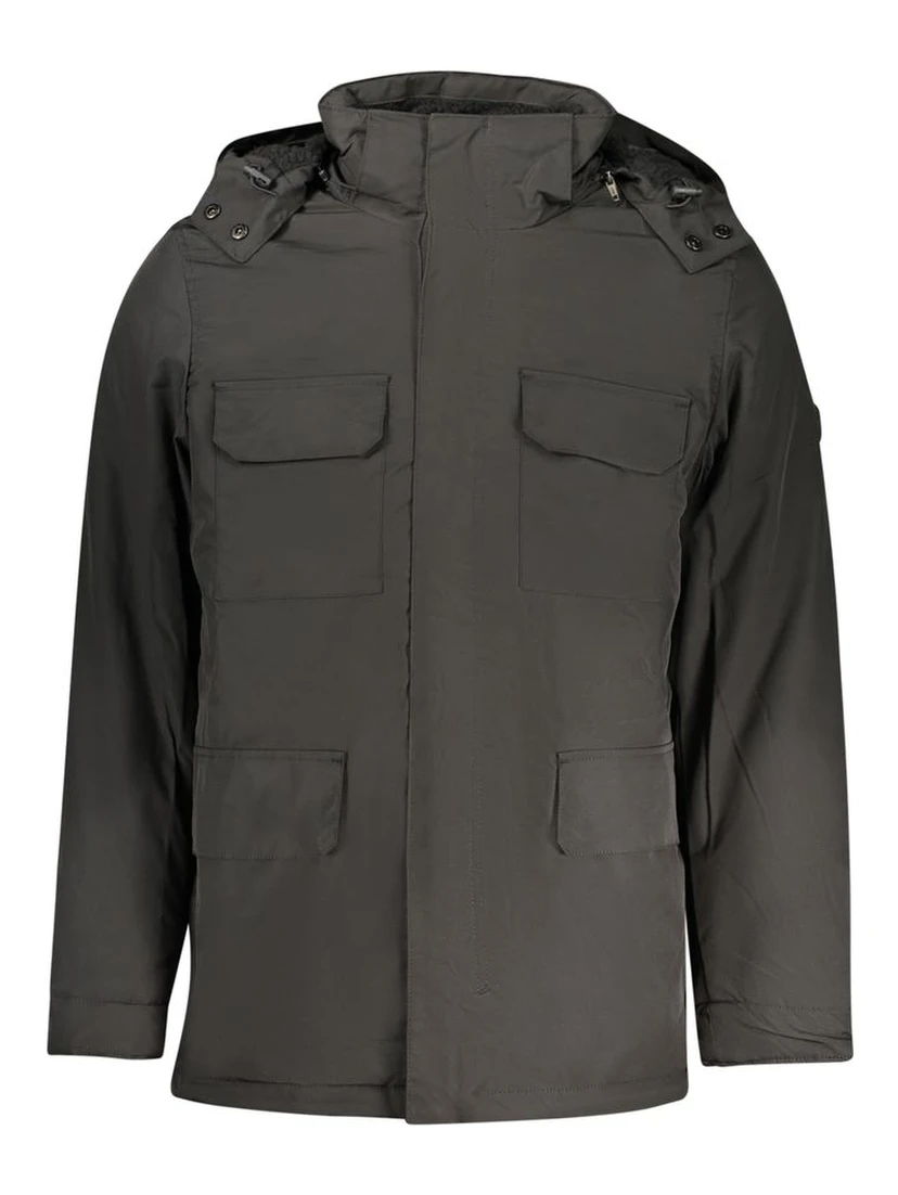 Black Polyester Mens Jacket