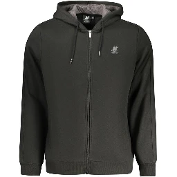 Black Cotton Men Hoodie