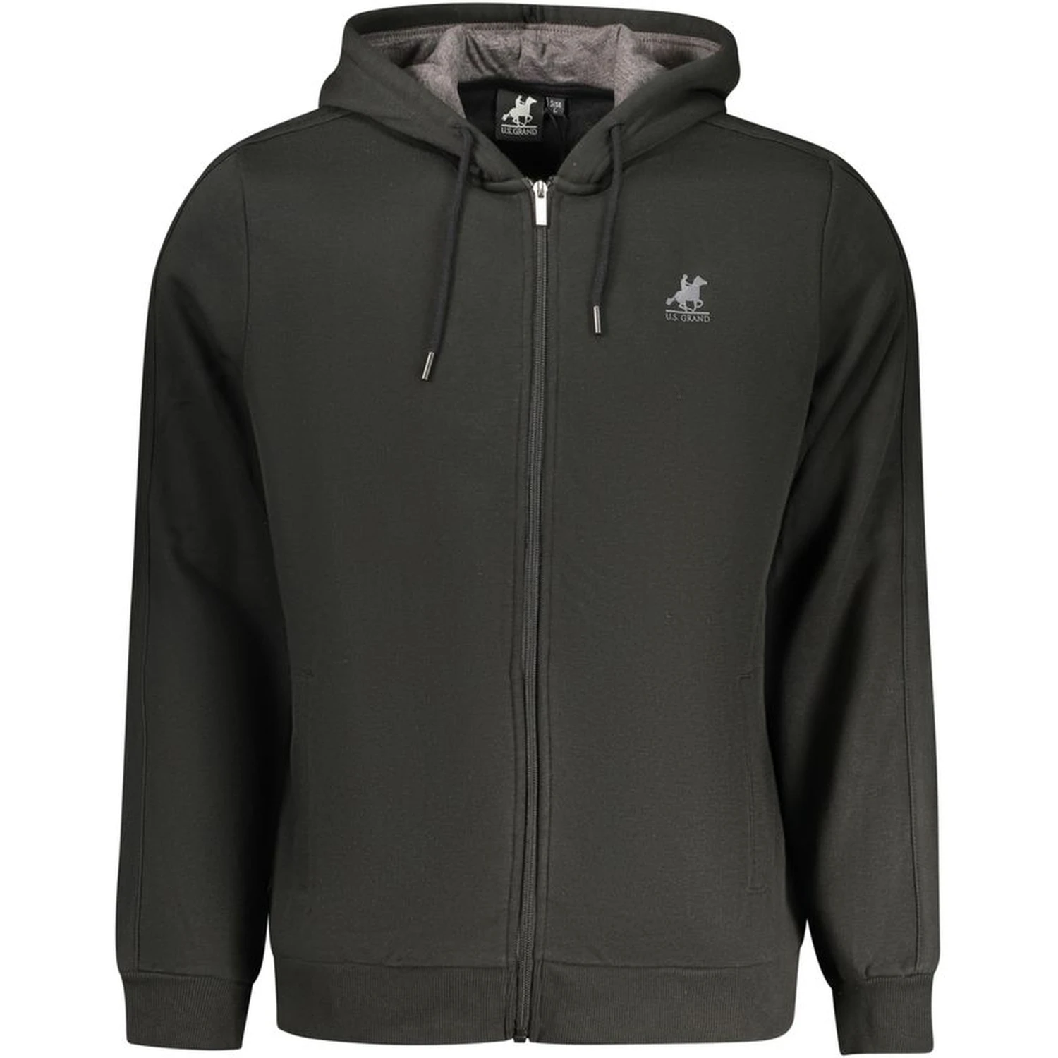 Black Cotton Men Hoodie