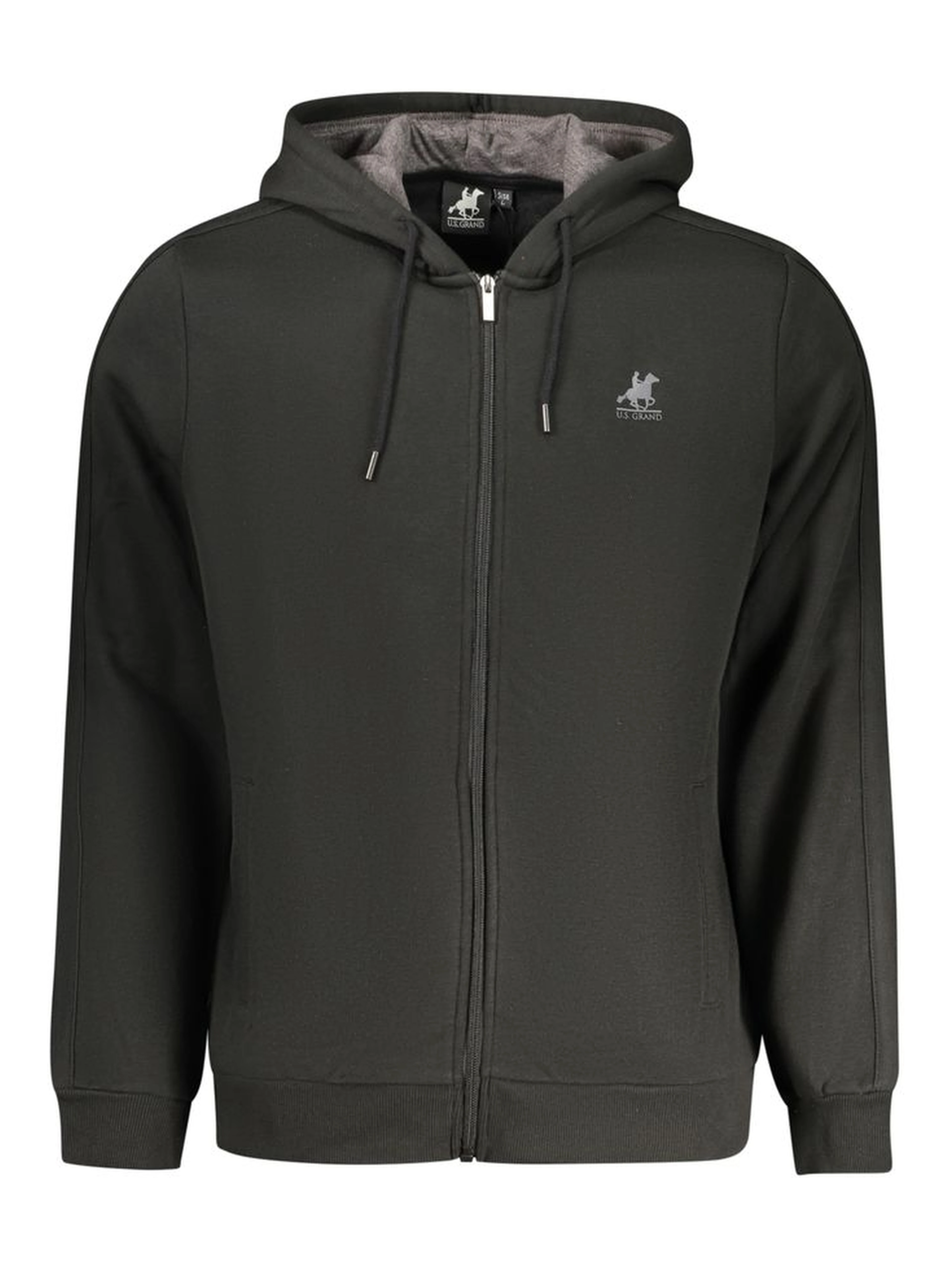 Black Cotton Men Hoodie