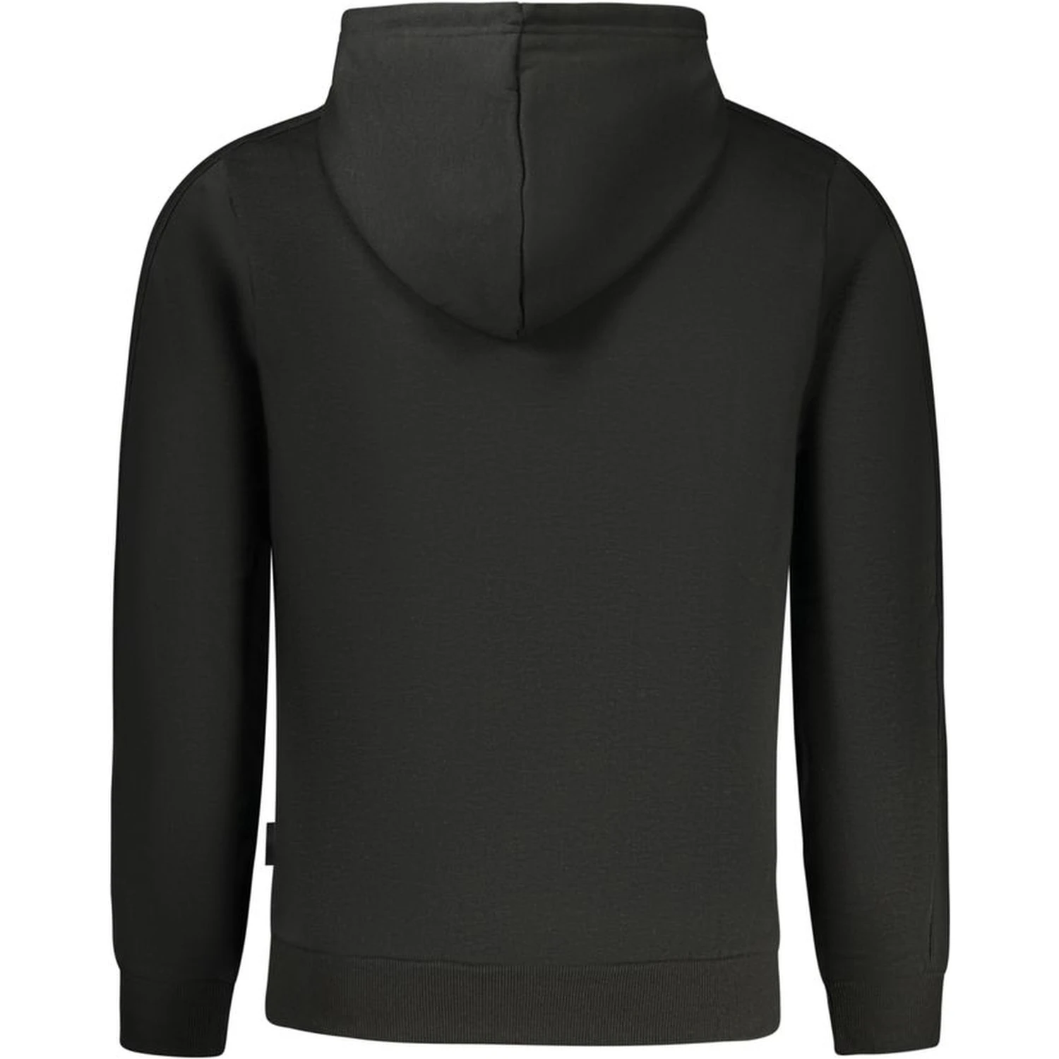 Black Cotton Men Hoodie