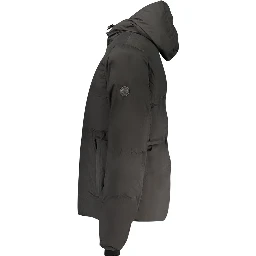 Black Polyester Men's Jacket