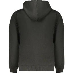 Black Cotton Men Hoodie