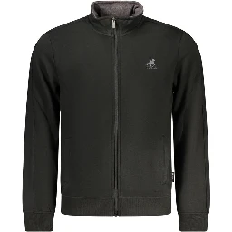 Black Cotton Men Sweatshirt