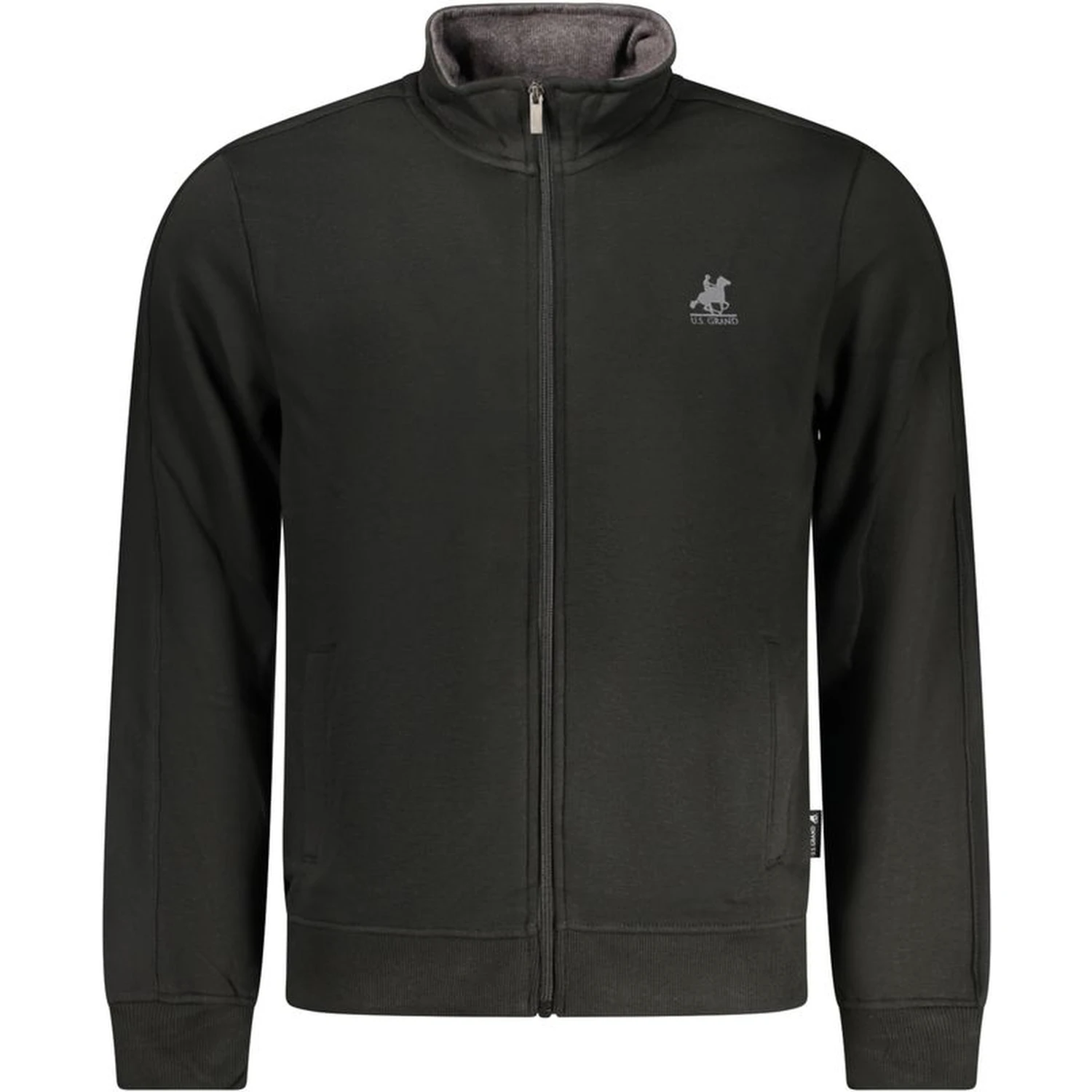Black Cotton Men Sweatshirt