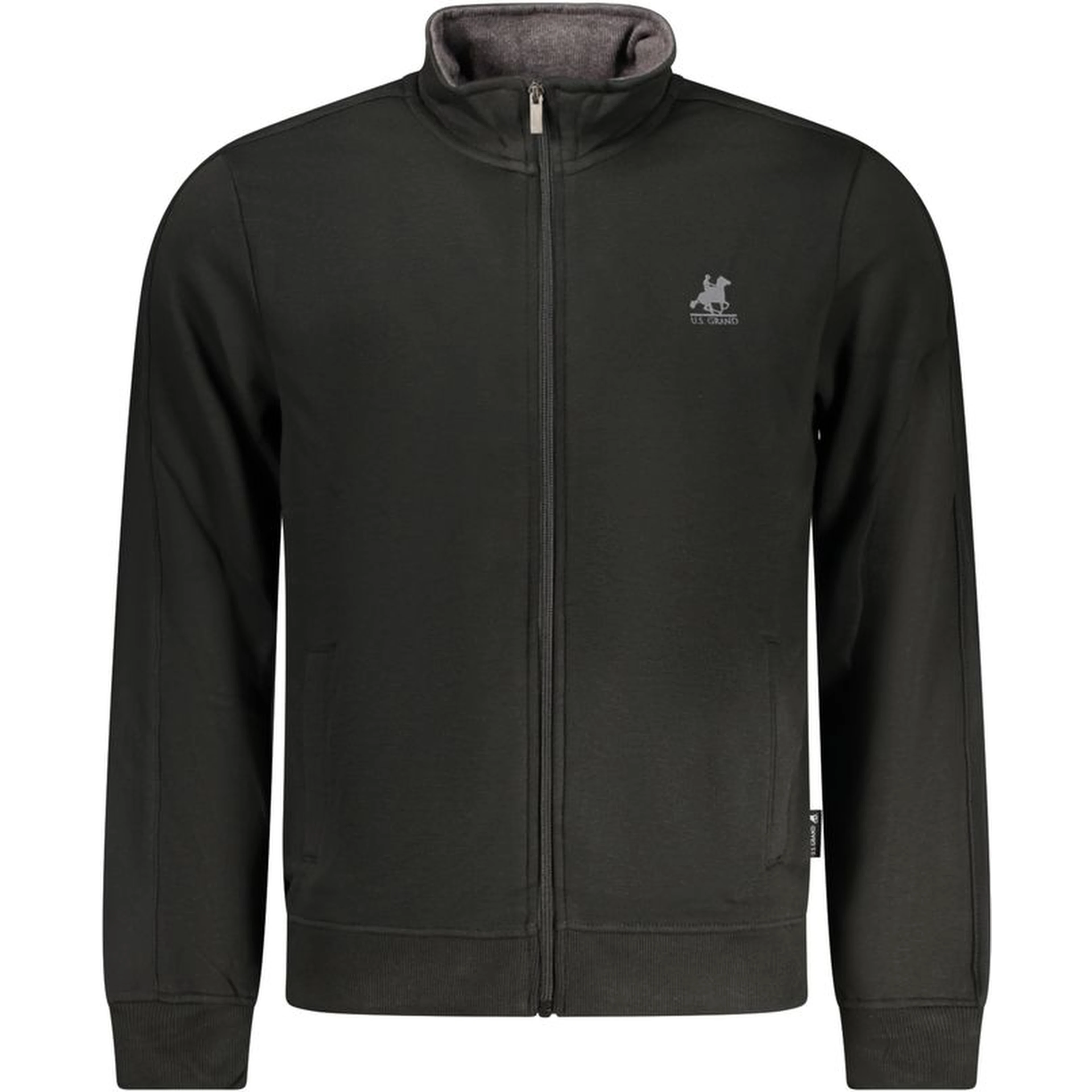 Black Cotton Men Sweatshirt