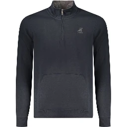 Blue Polyester Men Sweatshirt