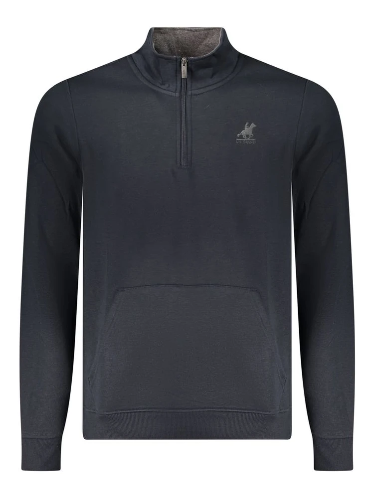 Blue Polyester Men Sweatshirt