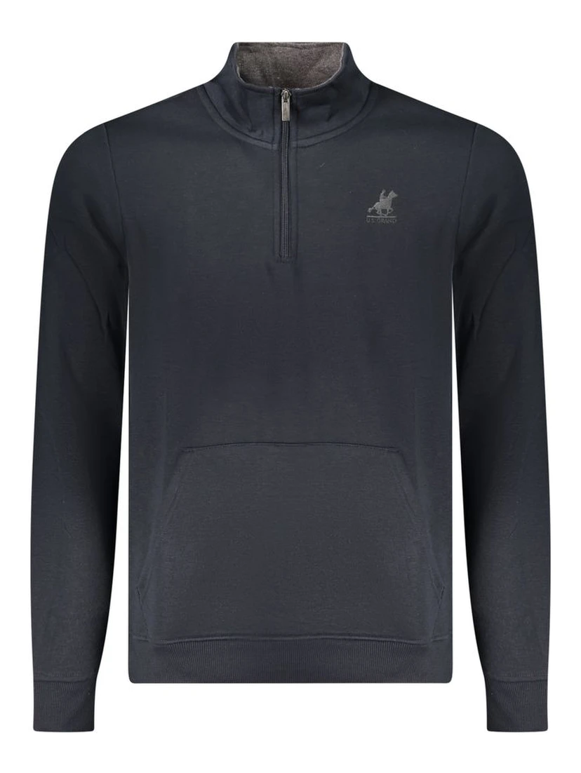 Blue Polyester Men Sweatshirt