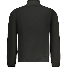 Black Cotton Men Sweatshirt