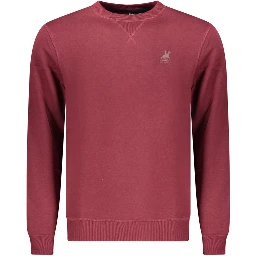 Red Polyester Men Sweatshirt
