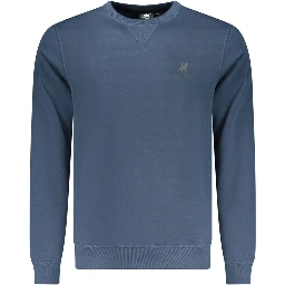 Blue Polyester Men Sweatshirt