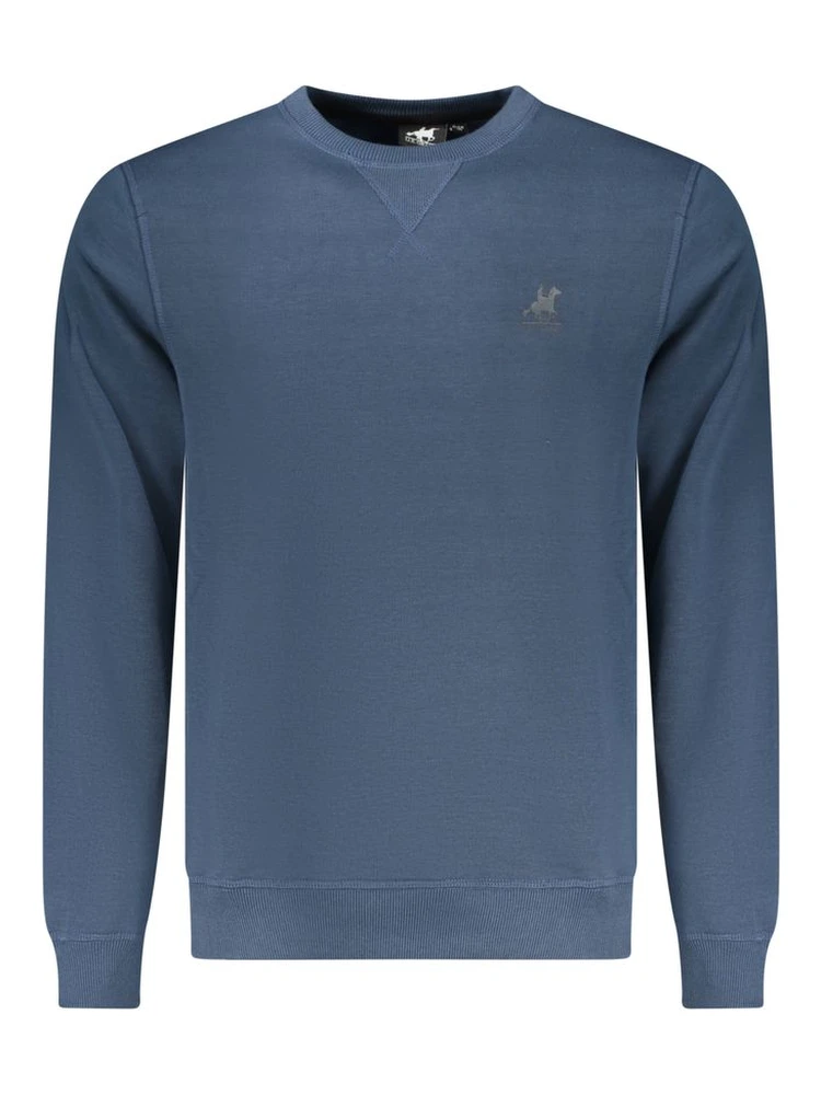Blue Polyester Men Sweatshirt