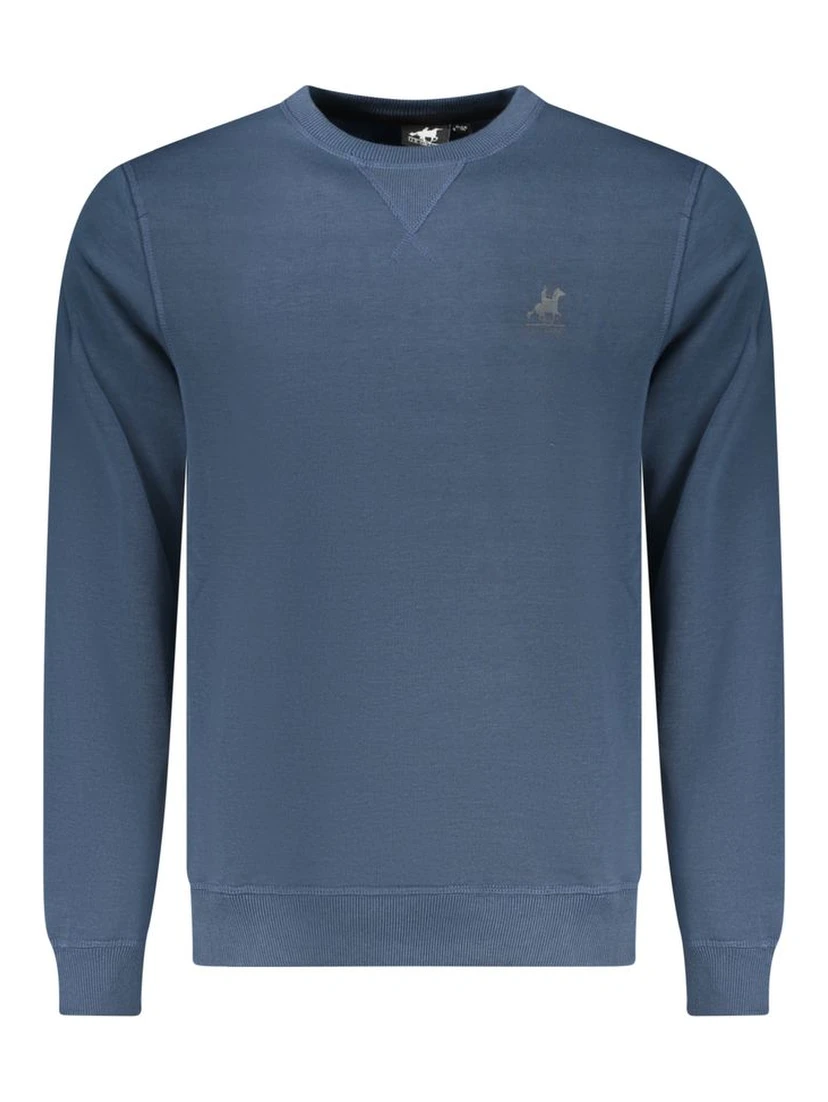 Blue Polyester Men Sweatshirt