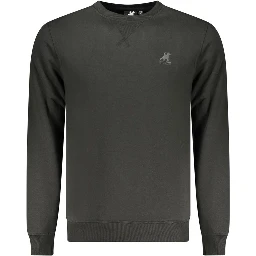 Black Polyester Men Sweatshirt