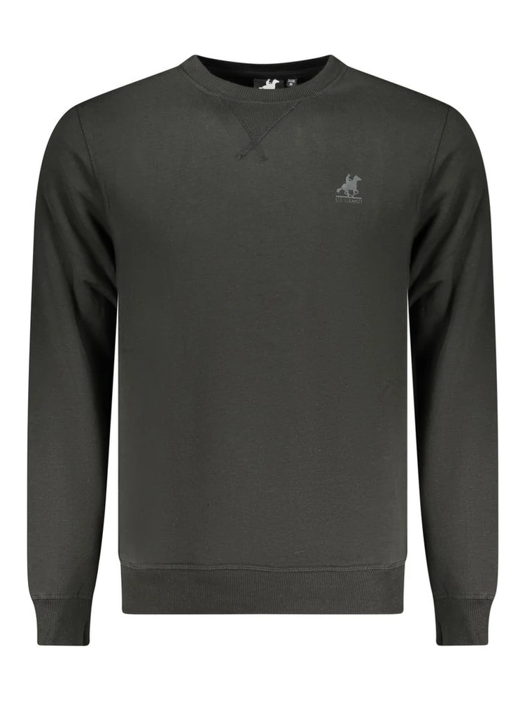 Black Polyester Men Sweatshirt