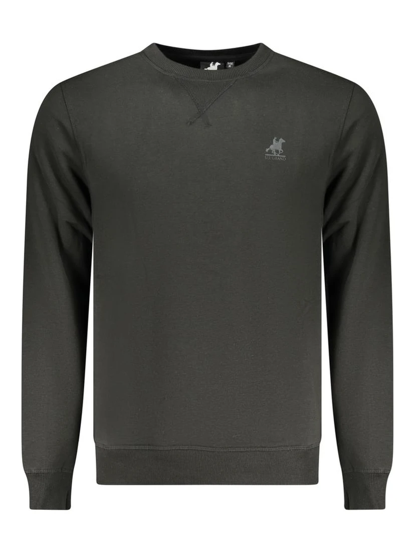 Black Polyester Men Sweatshirt
