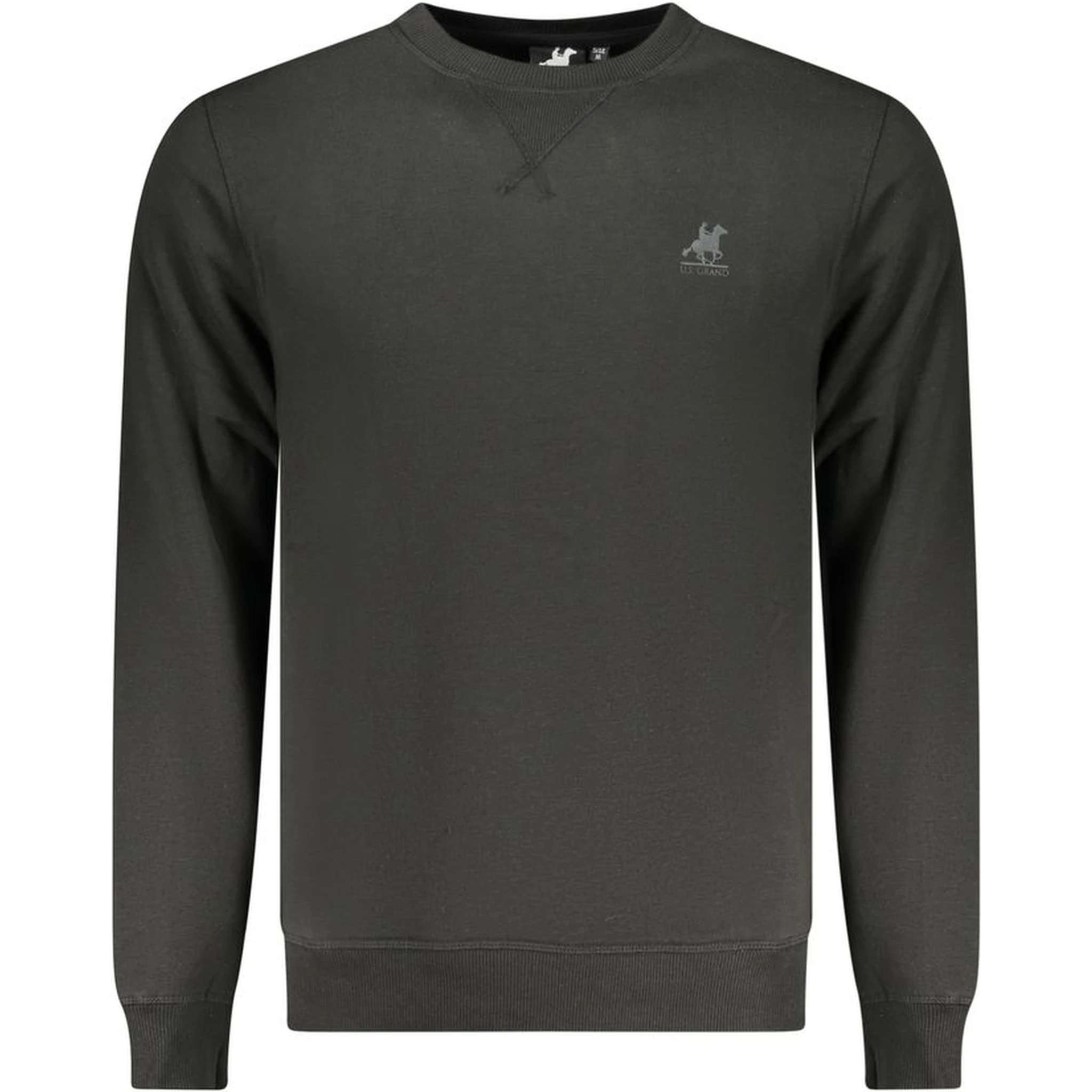 Black Polyester Men Sweatshirt