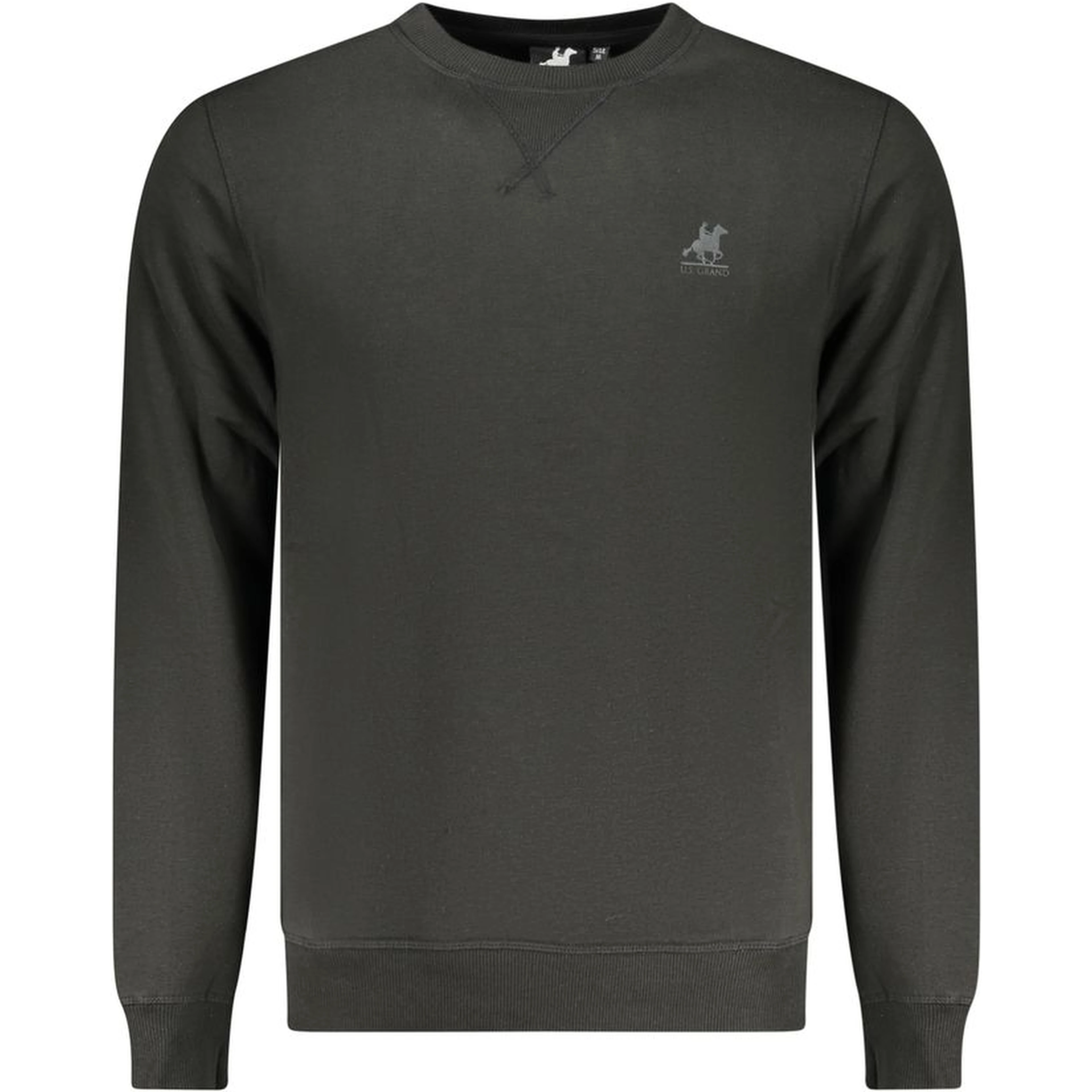Black Polyester Men Sweatshirt