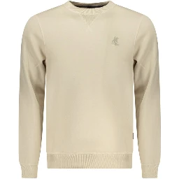Beige Polyester Men Sweatshirt