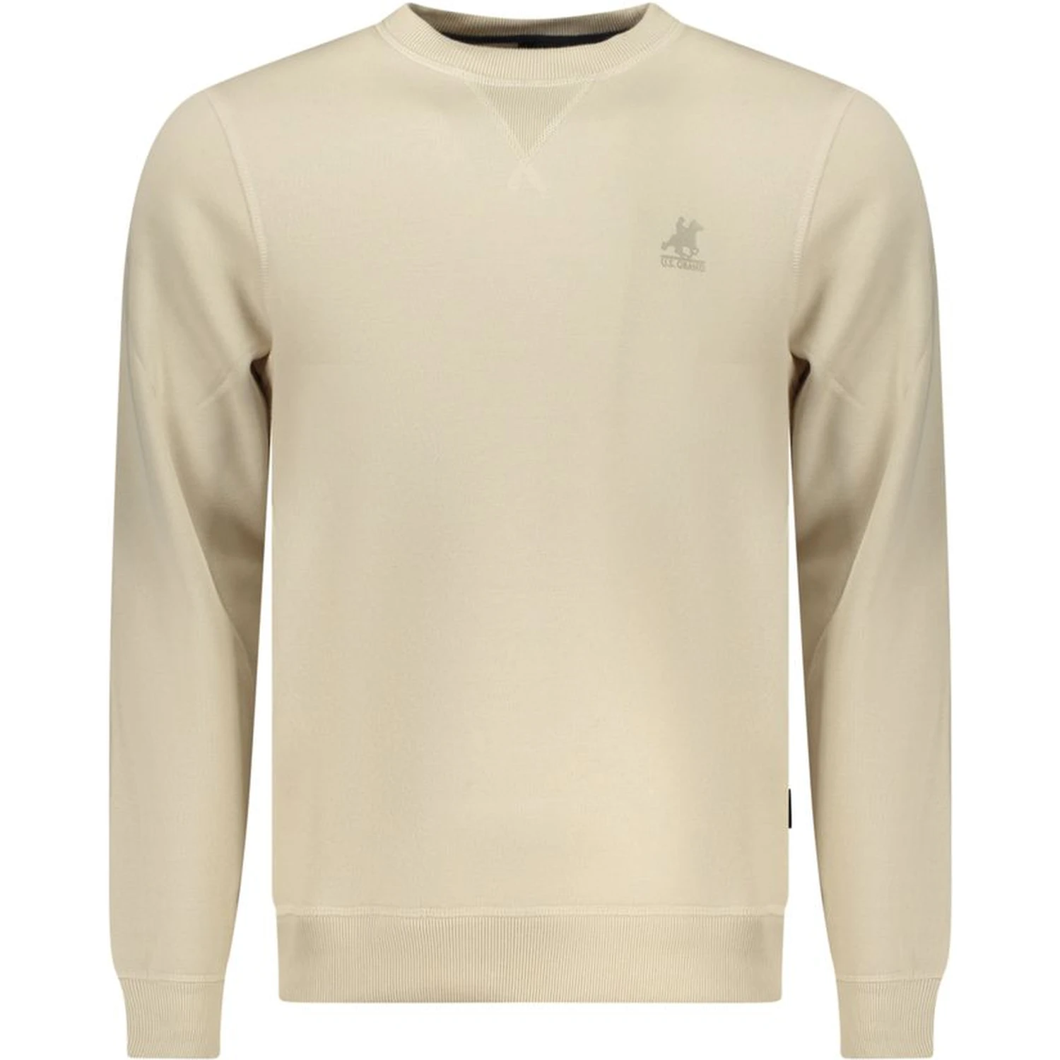 Beige Polyester Men Sweatshirt