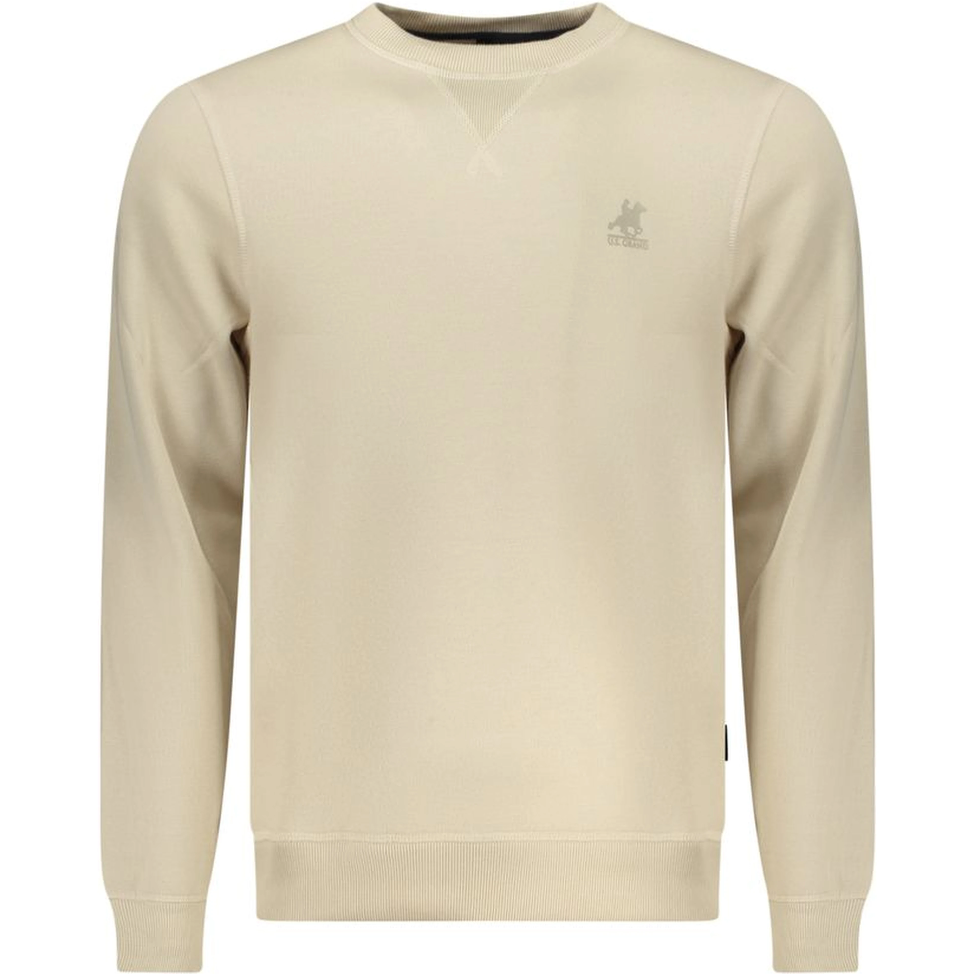 Beige Polyester Men Sweatshirt