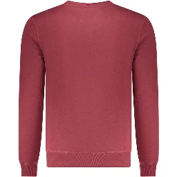 Red Polyester Men Sweatshirt