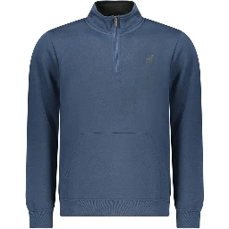 Blue Polyester Men's Sweatshirt