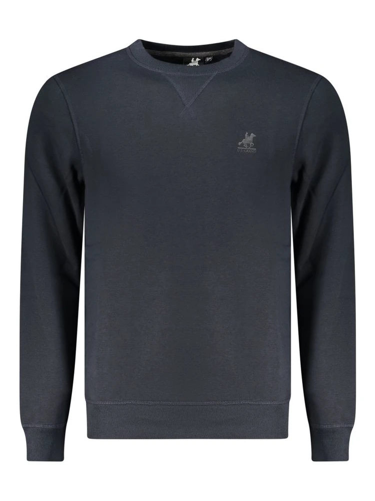 Blue Polyester Men Sweatshirt