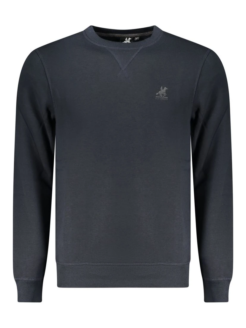 Blue Polyester Men Sweatshirt