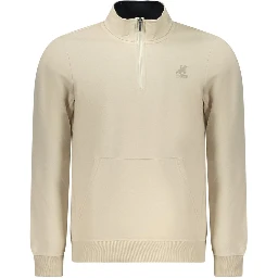 Beige Polyester Men Sweatshirt