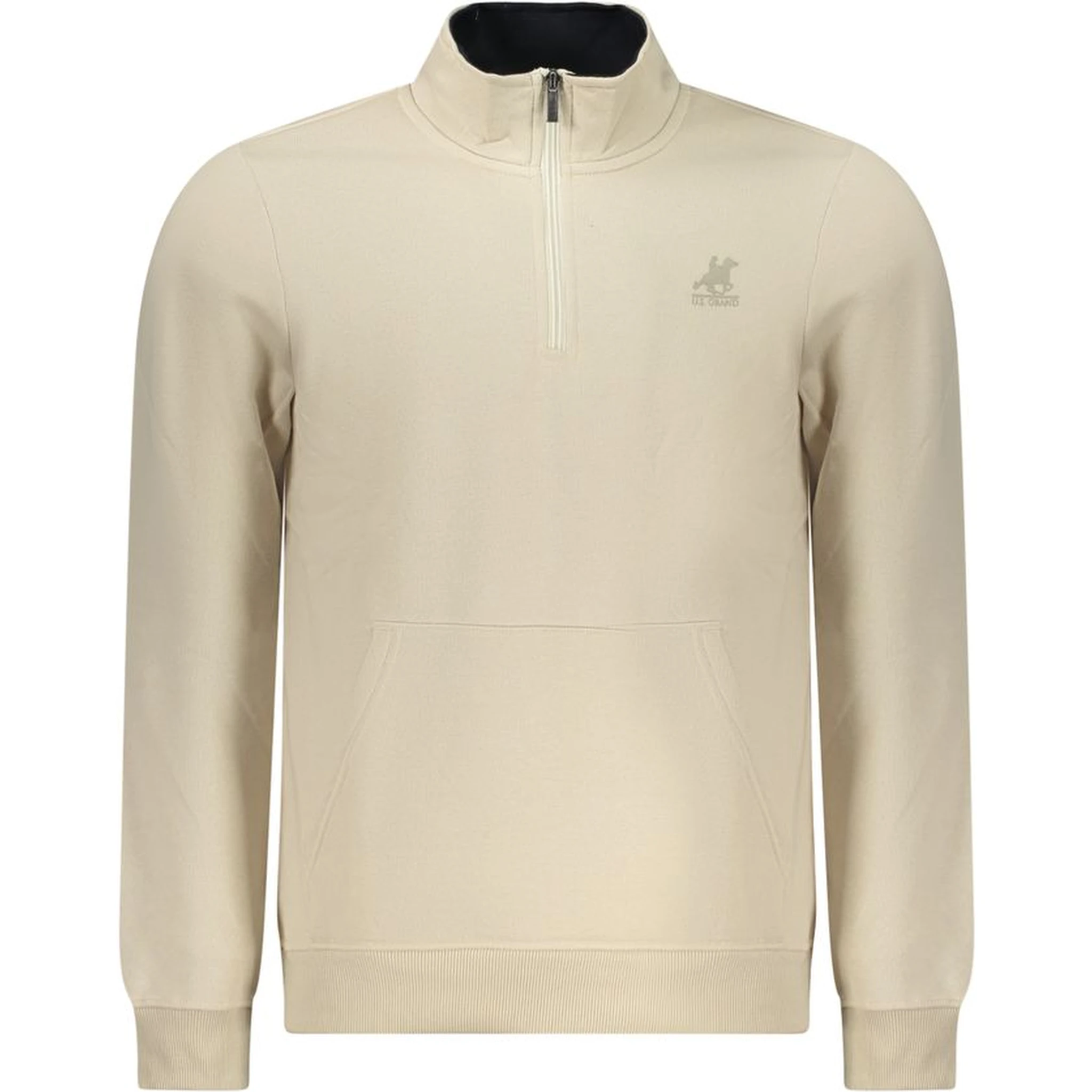 Beige Polyester Men Sweatshirt