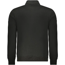 Black Polyester Men Sweatshirt