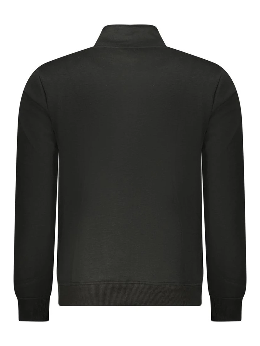 Black Polyester Men Sweatshirt