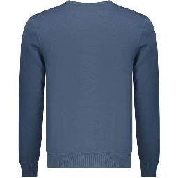 Blue Polyester Men Sweatshirt
