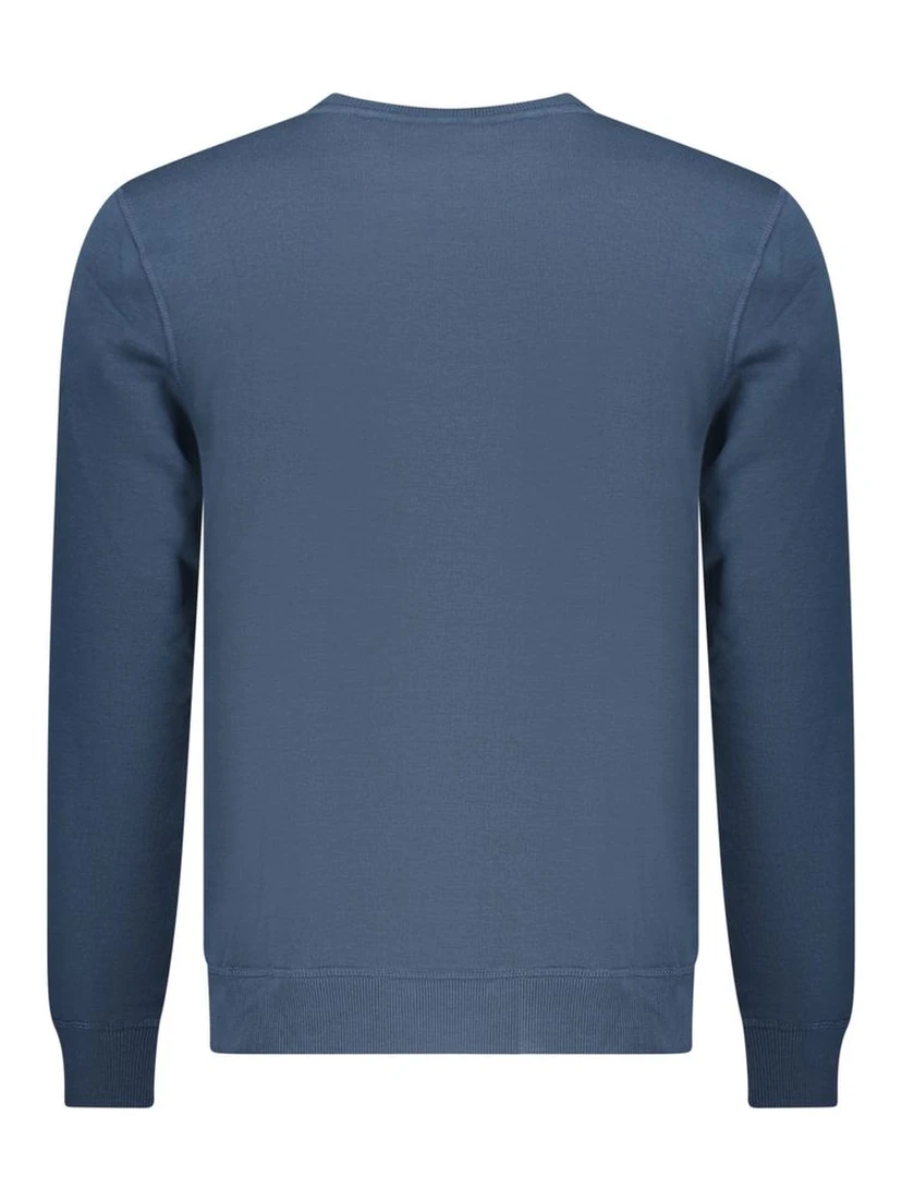 Blue Polyester Men Sweatshirt