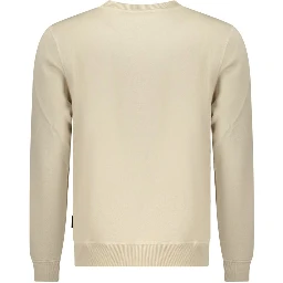 Beige Polyester Men Sweatshirt