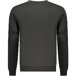 Black Polyester Men Sweatshirt