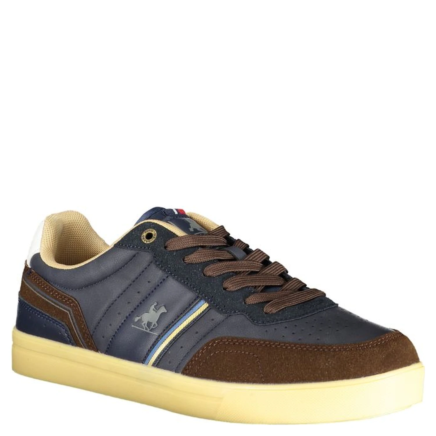 Blue Polyurethane Men Sneaker