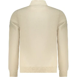 Beige Polyester Men Sweatshirt