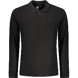 Black Cotton Men Polo Shirt